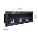 Wall Mounted Inset Heater 900 1200 1400mm Bio Ethanol Fireplace Stainless Glass