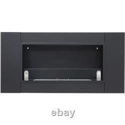 Wall Mounted LED Fireplace Biofire Bio Ethanol, Electric Fire Heater Steel Black