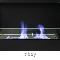Wall Mounted/Recessed Bio Ethanol Fireplace 110x54cm Eco Fire Burner with Glass