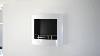 Wall Mounted White Bioethanol Fireplace With Curved Front