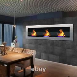 Wall /Recessed Modern Bio Fireplace with Glass Ethanol Steel Biofire Fire Heater