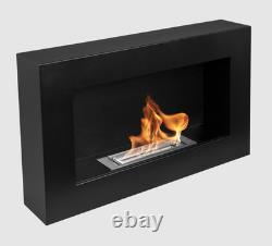 Wall-hung bio-fireplace 650x400 Box, black, structural matt