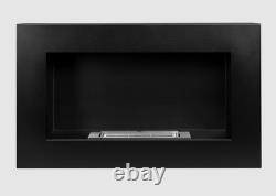 Wall-hung bio-fireplace 650x400 Box, black, structural matt