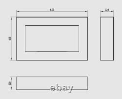 Wall-hung bio-fireplace 650x400 Box, black, structural matt