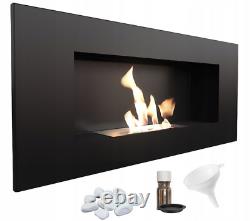 Wall mounted Bioethanol fireplace DELTA2 TÜV black set