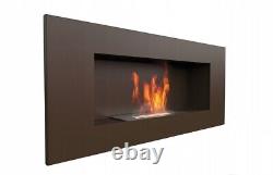 Wall mounted Bioethanol fireplace DELTA2 TÜV brown