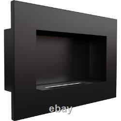 Wall mounted Bioethanol fireplace DELTA black TÜV