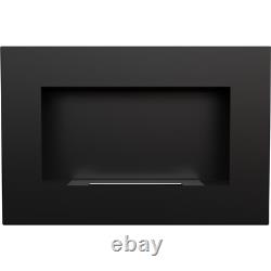 Wall mounted Bioethanol fireplace DELTA black TÜV