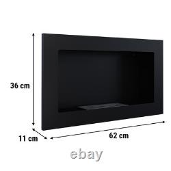 Wall mounted Bioethanol fireplace GOLF 2 black TÜV