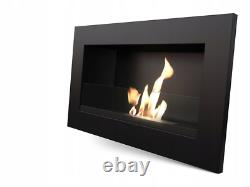 Wall mounted Bioethanol fireplace GOLF black with glazing TÜV