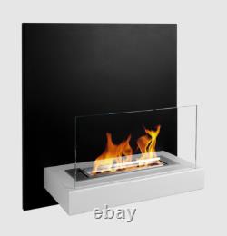 Wall mounted bio fireplace Board black and white