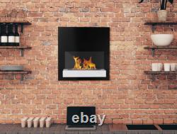 Wall mounted bio fireplace Board black and white