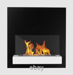 Wall mounted bio fireplace Board black and white