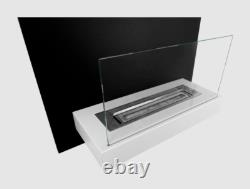 Wall mounted bio fireplace Board black and white