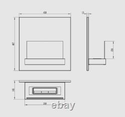 Wall mounted bio fireplace Board black and white