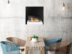 Wall mounted bio fireplace Board black and white
