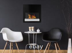 Wall mounted bio fireplace Board black and white
