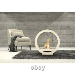 White Globe Flame Bio Ethanol Fireplace Modern Retro Design