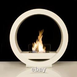 White Globe Flame Bio Ethanol Fireplace Modern Retro Design