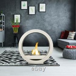 White Globe Flame Bio Ethanol Fireplace Modern Retro Design