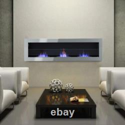 Wide Panel Glass Bio Ethanol Fireplace Professional Biofire Fire 1200/1400 x 400
