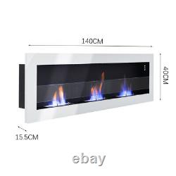 Wide Panel Glass Bio Ethanol Fireplace Professional Biofire Fire 1200/1400 x 400