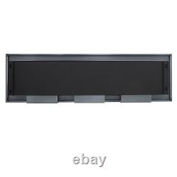 With Glass Fireplace Bioethanol Wall Stove Recessed Steel Grey Bio Fire 1200x400